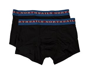 NORTH SAILS Lot de 2 Boxers pour Homme sous-vêtements élastiques à Vue Article NS01UTR04 Boxer Bicolor Tape BIPACK, Black, 46