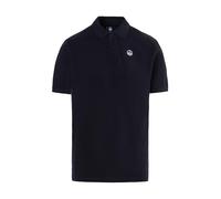 North Sails Polo pour homme en piqué de coton à manches courtes - Coupe régulière, bleu marine, Medium
