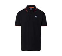 NORTH SAILS Polo Homme, Chemise à Manches Courtes avec col et Boutons avec Logo brodé et imprimé derrière Le col Article 692452, 0999 Nero/Black, XL