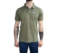 North Sails Polo pour homme en piqué de coton à manches courtes - Coupe régulière, Deep Green, XL