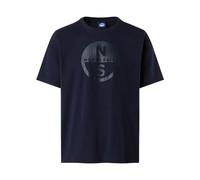 North Sails, Homme, Tops, Bleu, Taille: M T-shirt avec maxi imprimé