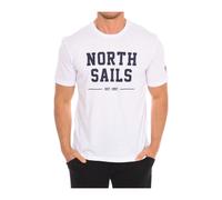 North Sails - T-shirt à manches courtes avec finition côtelée - Homme - Tops - Blanc - Taille: M
