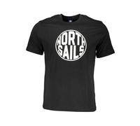 North Sails, Homme, Tops, Noir, Taille: 2XL T-shirt en Coton Noir avec Logo