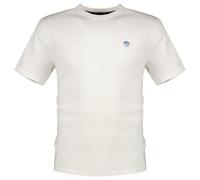 North Sails Hommes T-shirt en Jersey de Coton à Manches Courtes - Coupe Régulière, Blanc, Medium