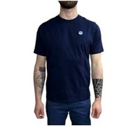 North Sails Hommes T-shirt en Jersey de Coton à Manches Courtes - Coupe Régulière, Bleu marine, Medium