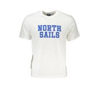 North Sails - T-shirt Blanc en Coton avec Logo Imprimé - Homme - Tops - Blanc - Taille: L
