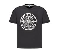 North Sails - T-shirt en coton à imprimé graphique - Homme - Tops - Noir - Taille: L