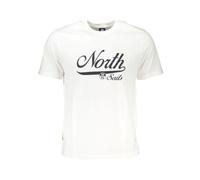 North Sails - T-shirt en coton à manches courtes avec impression - Homme - Tops - Blanc - Taille: S