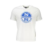 North Sails - T-shirt en Coton avec Impression Logo et Manches Courtes - Homme - Tops - Blanc - Taille: S