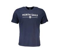 North Sails - T-shirt en Coton Bleu avec Logo Imprimé - Homme - Tops - Bleu - Taille: S