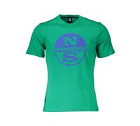 North Sails, Homme, Tops, Vert, Taille: M T-shirt en coton imprimé