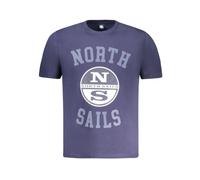 North Sails - T-shirt Homme en Coton Bleu avec Impression Logo - Homme - Tops - Bleu - Taille: 3XL