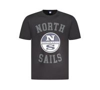 North Sails - T-shirt Homme en Coton Noir Aventure - Homme - Tops - Noir - Taille: L