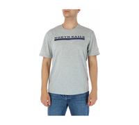 North Sails - Tee-shirt en Coton Gris à Manches Courtes - Homme - Tops - Gris - Taille: S