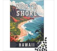 North Shore in Hawaii Puzzles 1000 pièces pour Adultes | puzzle pour couples une activité de soirée douillette à faire à deux avec de la musique et une bonne conversation38x26cm