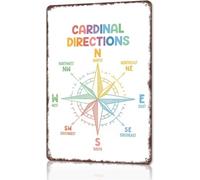 North South East West Compass Aluminum Wall-Art 8 X 12 in
