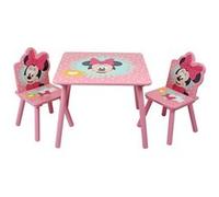 Disney Minnie Mouse Ensemble Table et Chaise pour 2 Personnes, Peut Supporter Jusqu’à 30 kg par Chaise, Parfait pour Les Jeux et Les activités - Petit, Rose