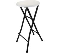 Northam Tabouret de bar XL - Tabouret pliant - Chaise haute - En métal - Blanc et gris