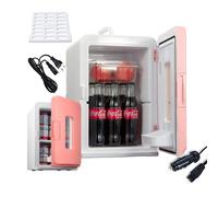 NORTHCLAN Mini Frigo de Chambre 15L/21 Canettes, 12V/220V Réfrigérateur Cosmetique avec ECO Mode Silencieux, Fonction Garder Froid/Chaud, Glacière Portable de Beauté pour Voiture, Rose