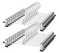 NORTHERN BROTHERS Lot de 20 cintres réglables en métal avec Clips pour Pantalons et Jupes avec Clips pour économiser de l'espace pour Jeans