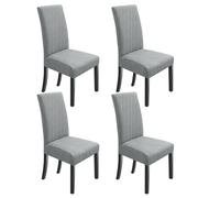 NORTHERN BROTHERS Lot de 4 Housses de Chaise de Salle à Manger Extensibles - Gris Clair