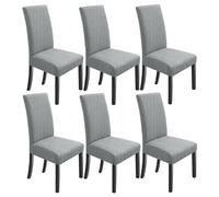 Northern Brothers Lot de 6 Housses de Chaise de Salle à Manger, Housses Extensibles pour chaises Parsons de Salle à Manger, Gris Clair