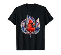 Northern Cardinal Parmi Blue Alpine Panels T-Shirt