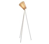 NORTHERN LIGHTING lampadaire OSLO WOOD (Diffuseur beige / base nickel satiné - Métal et tissu)