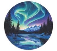 Northern Lights 1000 Pièces Puzzles Ronds Classiques Jeu D'Intelligence Impossible Puzzle Adulte Famille Amis 1000pcs (67.5x67.5cm)