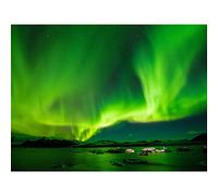 Northern Lights Aurora Borealis Green Large Wall Art Print Lumière Vert Mur