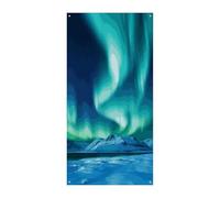 Northern Lights Bannière de couverture de porte 90 x 180 cm Bannières de fête Panneau de bienvenue saisonnier Décoration verticale à suspendre pour porche, entrée, jardin