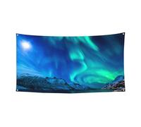 Northern Lights - Bannière imprimée pour festival - Décoration d'extérieur résistante aux UV et à la décoloration - Pour les salons commerciaux et les événements de jardin - Drapeau réutilisable