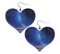 Northern Lights Boucles d'oreilles élégantes en cuir en forme de cœur Accessoires tendance et uniques pour un usage quotidien, taille unique
