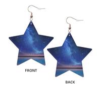 Northern Lights Boucles d'oreilles élégantes en cuir Motif étoile Accessoires tendance et uniques pour un usage quotidien, taille unique