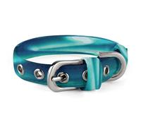 Northern Lights Collier réglable en acier inoxydable avec anneau en D en tissu Oxford pour chat et chien de petite et moyenne taille