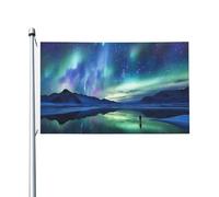 Northern Lights Drapeau de jardin de bienvenue 90 x 150 cm Ne se décolore pas Double face Maison Yard Bannière extérieure Décoration pour cour, porche, pelouse