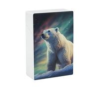 Northern Lights Étui à cigarettes étanche en plastique résistant à l'écrasement pour 20 cigarettes Motif ours polaire Pour homme et femme