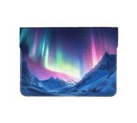 Northern Lights in the Andes Mountains Housse en cuir de qualité supérieure pour ordinateur portable MacBook Air 13" | Étui de protection en cuir synthétique imprimé | Sac élégant pour ordinateur