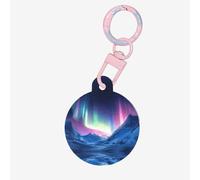 Northern Lights in The Andes Mountains Médaille d'identification pour chien et chat personnalisée tendance, ronde, de nombreuses couleurs, matériau acrylique, pour petits et grands animaux de