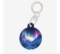 Northern Lights in The Andes Mountains Médaille d'identification pour chien et chat personnalisée tendance, ronde, de nombreuses couleurs, matériau acrylique, pour petits et grands animaux de