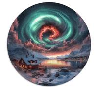 Northern Lights, Jeu Circulaire Difficile 1000 Pièces Et, pour Adultes Ayant L’Esprit Logique 1000pcs (67.5x67.5cm)