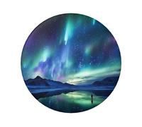 Northern Lights Lot de 1 pin's ronds en métal pour photos et loisirs créatifs Motif aurores boréales 6,1 cm, taille unique, Pas de gemme