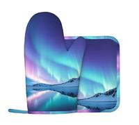 Northern Lights Lot de 2 gants de cuisine et maniques en silicone résistants à la chaleur antidérapants pour homme et femme
