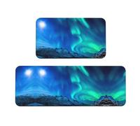 Northern Lights Lot de 2 tapis de cuisine antidérapants pour évier, buanderie
