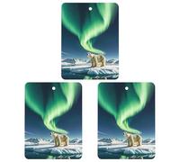 Northern Lights Lot de 3 désodorisants carrés à suspendre pour voiture, maison, bureau Gris