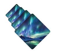 Northern Lights Lot de 4 cartes de désodorisants de voiture personnalisées pour homme et femme - Tablettes d'aromathérapie à suspendre - Cartes parfumées pour armoire de salle de bain