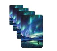 Northern Lights Lot de 4 cartes de désodorisants de voiture personnalisées pour homme et femme - Tablettes d'aromathérapie à suspendre - Cartes parfumées pour armoire de salle de bain