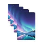 Northern Lights Lot de 4 cartes désodorisantes pour voiture pour homme et femme - Accessoires de voiture mignons - Diffuseur de parfum durable à suspendre - Tablettes d'aromathérapie pour voiture