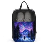 Northern Lights Mountains Sac à chaussures d'hiver en pin pour voyage usage quotidien Sac de rangement anti-poussière Sac à chaussures de golf
