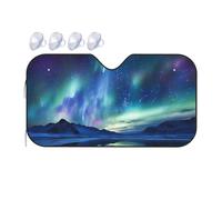 Northern Lights - Pare-soleil pliable pour pare-brise de voiture 2025 - Pare-soleil de voiture amusant pour fenêtre avant - Protection solaire intérieure de voiture - Taille M